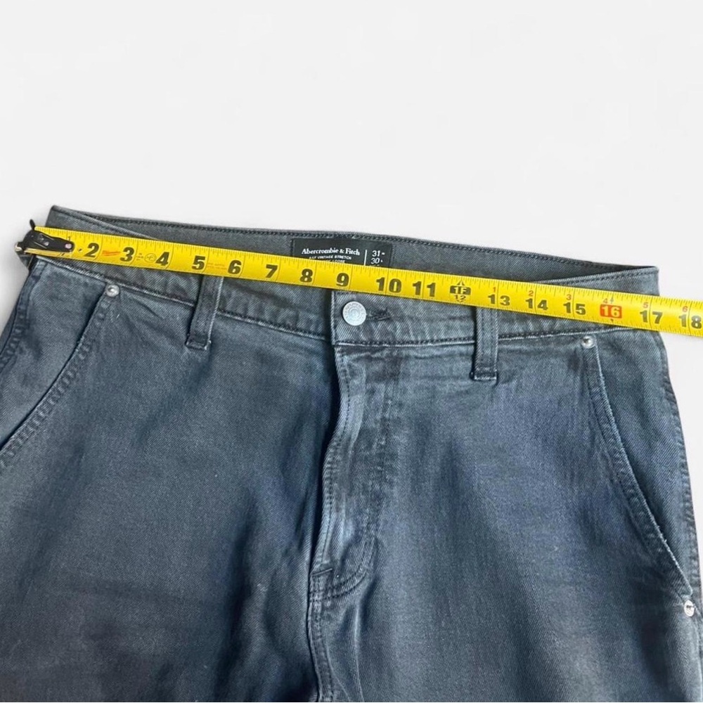 Abercrombie & Fitch Vintage Denim Athletic Loose Workwear Jean •W31 L30 In Black - Picture 7 of 8